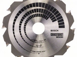 ДИСК ЗА ЦИРКУЛЯР 180*2.6*30/20мм 12FWF CONST. БОШ 2608640632